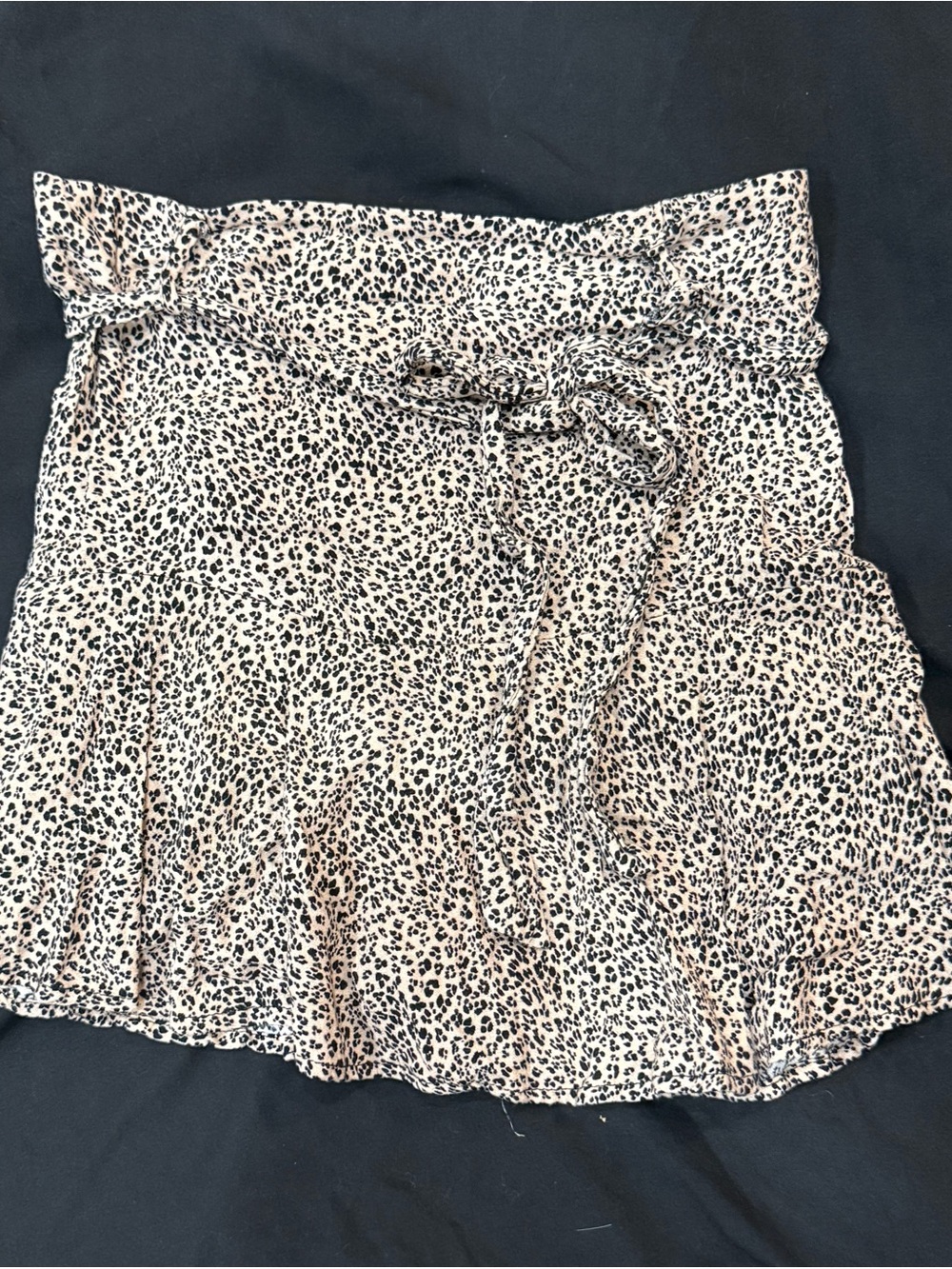 URBAN Romantics Cream and Black Leopard Tie-Waist Skater Skirt